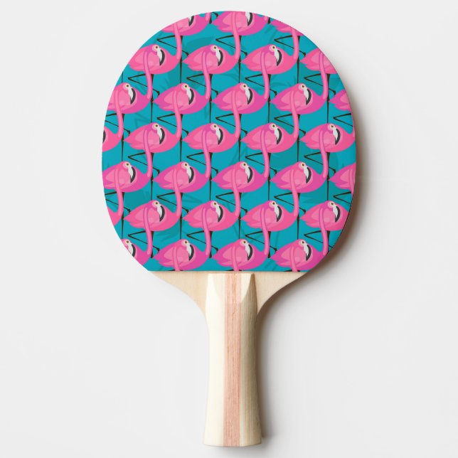 Neon Flamingos Ping Pong Paddle (Front)