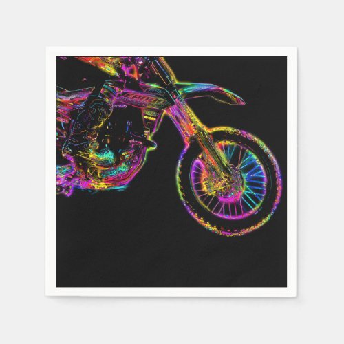 Neon Flier _ Motocross Rider Napkins