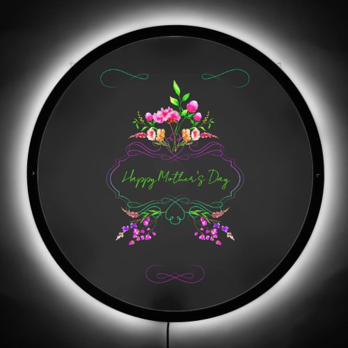 Neon Floral Bouquet Happy Mothers Day LED Sign