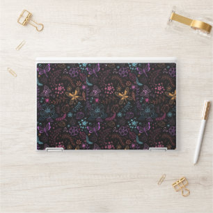 Neon Floral Butterfly HP Laptop Skin