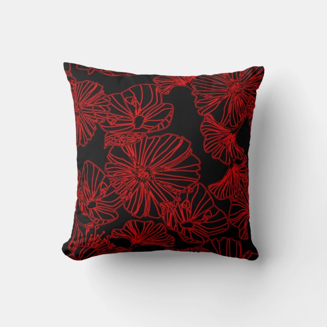 "Neon Floral" Pattern Pillow  (Front)