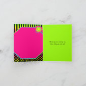 Neon Floral Stripes, Polka Dots Thank You Card (Inside)