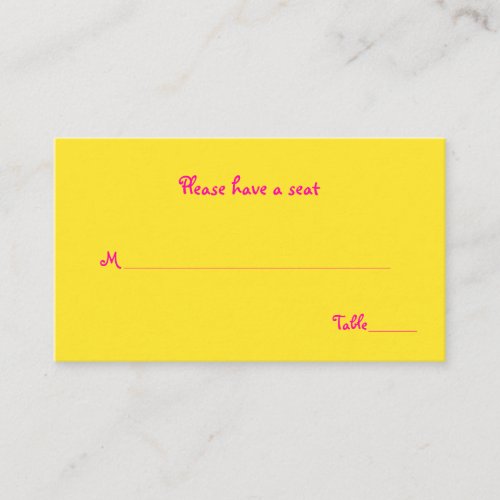 Neon Floral Wedding Place or Escort Cards Business Cards
