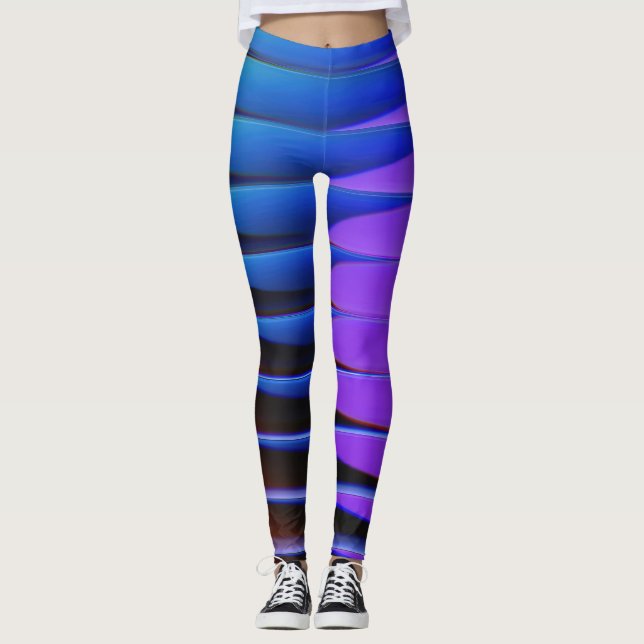 Neon Flow: Futuristic Gradient Leggings (Front)