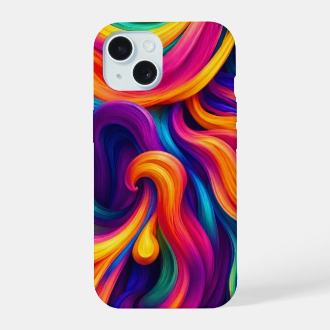 Neon flow. iPhone 15 case (Back)