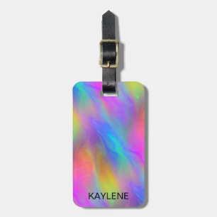 Neon Flow Personalized Luggage Tag