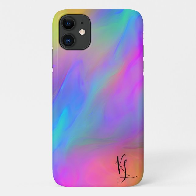 Neon Flow Personalized Phone Case (Back)