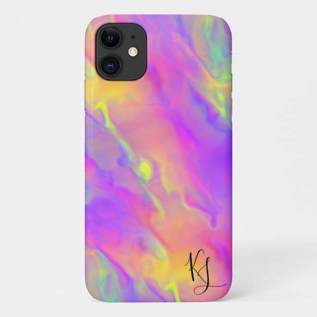 Neon Flow Personalized Phone Case (Back)