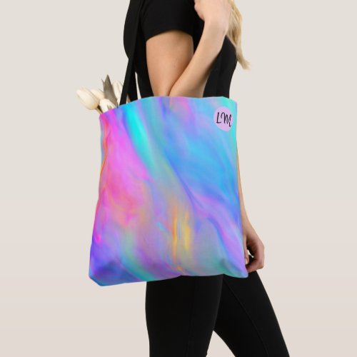 Neon Flow Personalized Tote Bag