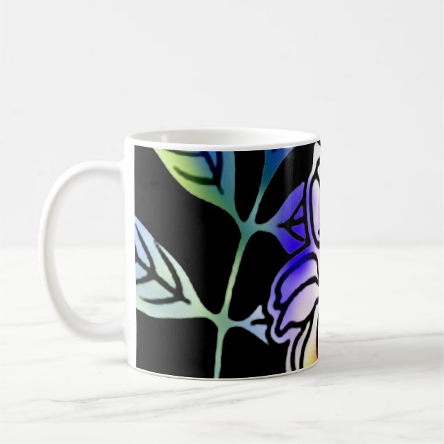 Neon Flowers Coffee Mug (Left)