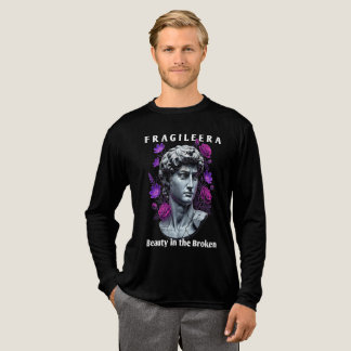 Neon Flowers Cracked Greek Statue Fragile Era Tri-Blend Shirt