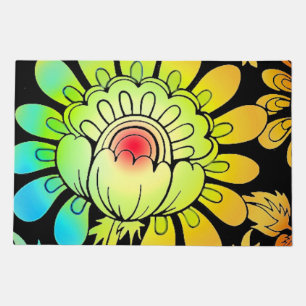 Neon Flowers Doormat