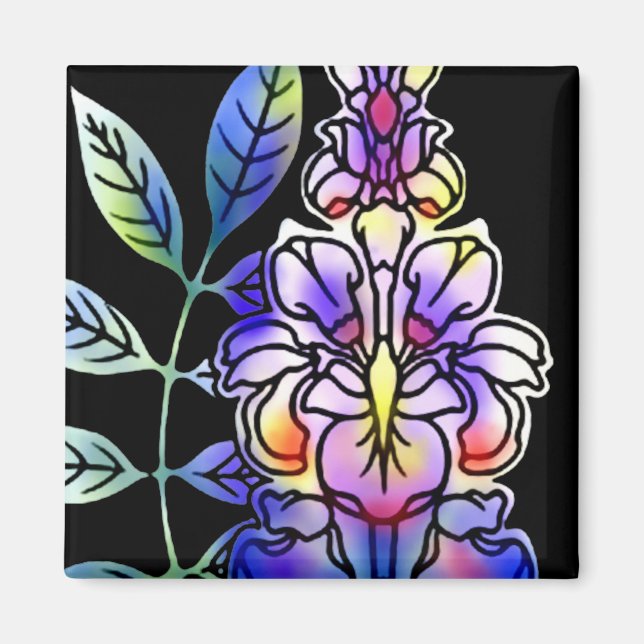 Neon Flowers Magnet (Front)