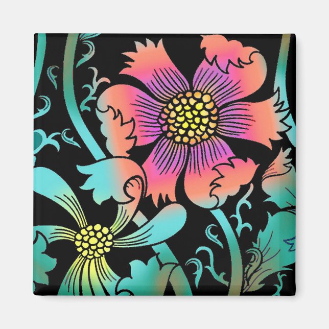 Neon Flowers Magnet (Front)