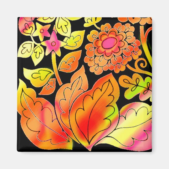 Neon Flowers Magnet (Front)