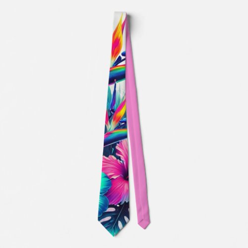 Neon_flowers  neck tie