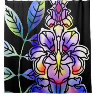 Neon Flowers Shower Curtain