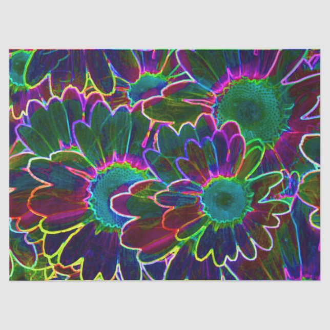 neon flowers tissue paper (Front)