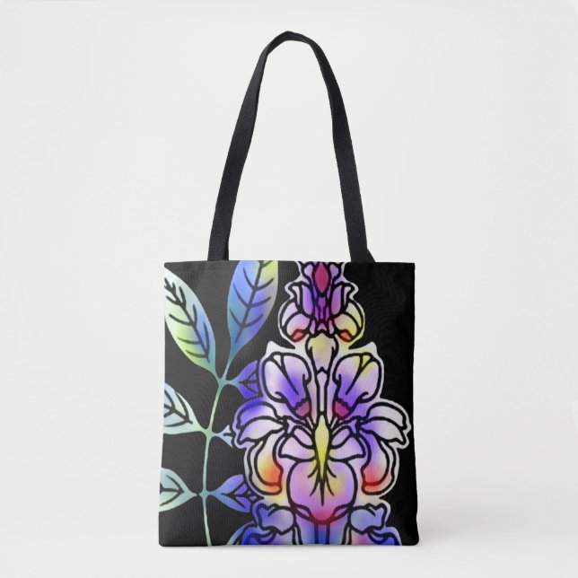 Neon Flowers Tote Bag (Front)