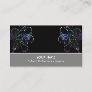 Neon flowery romance for gardeners and florists business card
