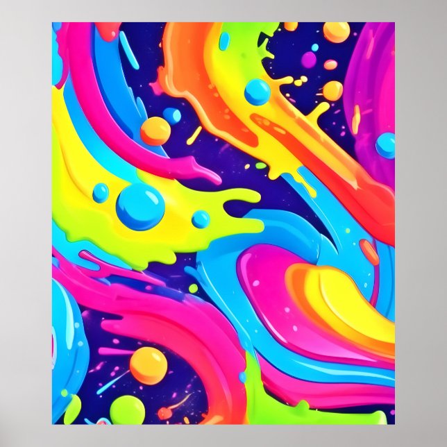 Neon Fluid Art Poster (Front)
