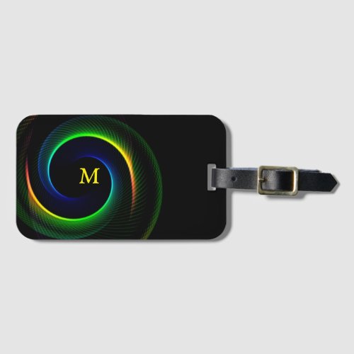 Neon Fluorescent Color Monogram Luggage Travel Luggage Tag