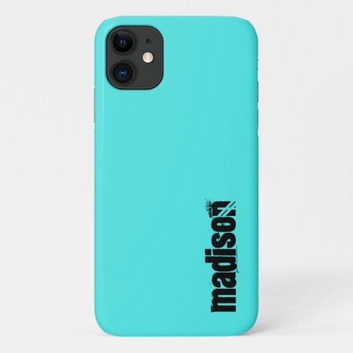 Neon Fluorescent Turquoise iPhone 11 Case