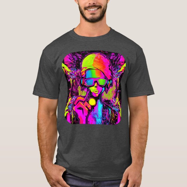 Neon Fluorescent UV Electro Music Party family T-Shirt (Front)