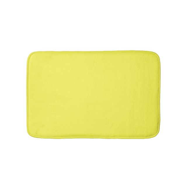 neon Fluorescent yellow lemon bright color Bath Mat (Front)
