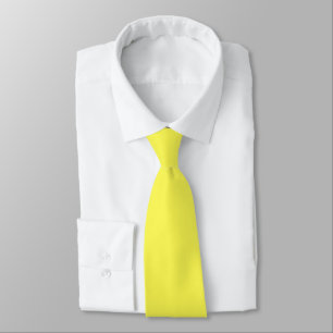 neon Fluorescent yellow lemon bright color Neck Tie