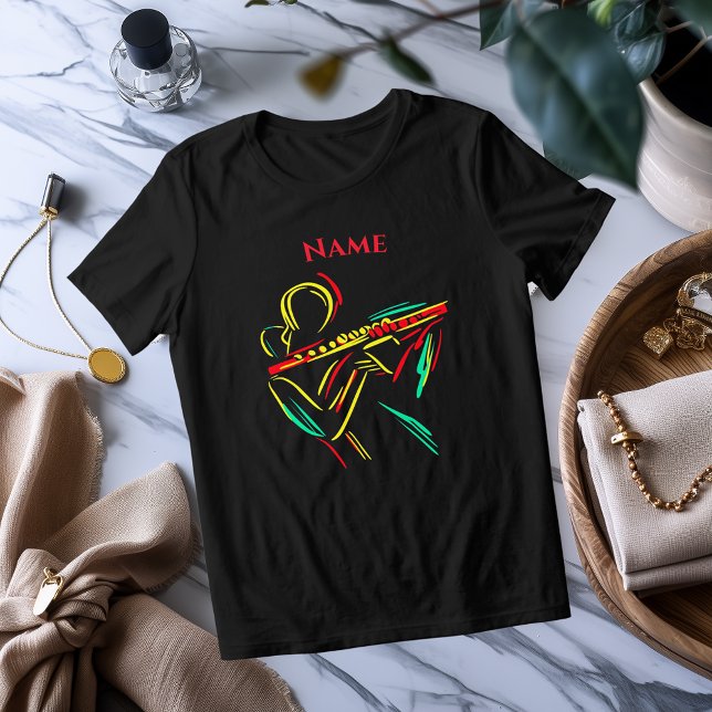Neon Flute Line Art | Vibrant Musical T-Shirt  Tri-Blend Shirt (Creator Uploaded)