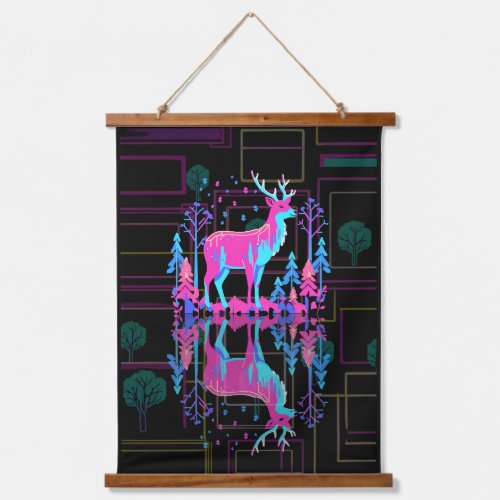 Neon Forest A Luminescent Wilderness Hanging Tapestry