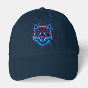Neon Fox Face – Vibrant Glowing Design Hat