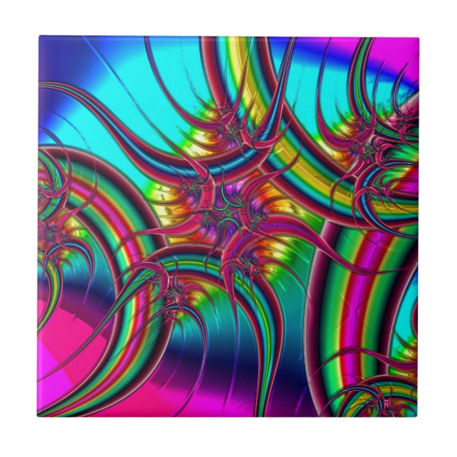 Neon Fractal Tile (Front)