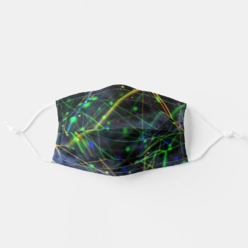 Neon Fractals Of Light Face Mask by NiteOwlStudio at Zazzle