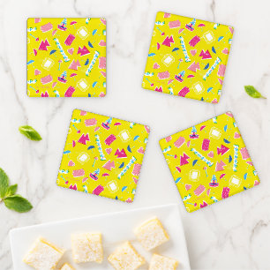 Neon FRIENDS™ Icon Pattern Coaster Set