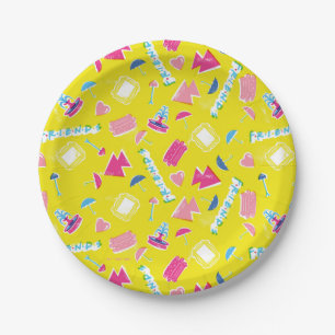 Neon FRIENDS™ Icon Pattern Paper Plates