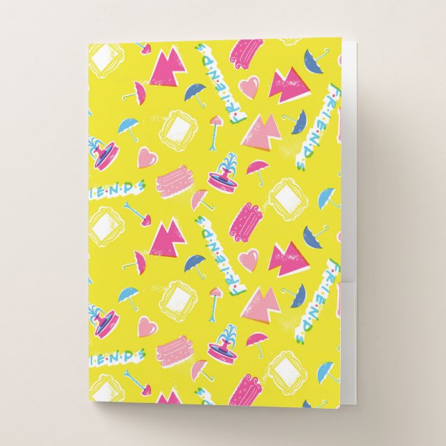 Neon FRIENDS™ Icon Pattern Pocket Folder (Front)