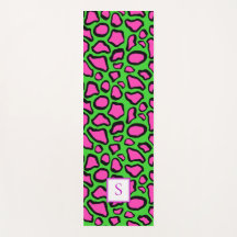 Neon Frog Green Purple Monogram Personalized