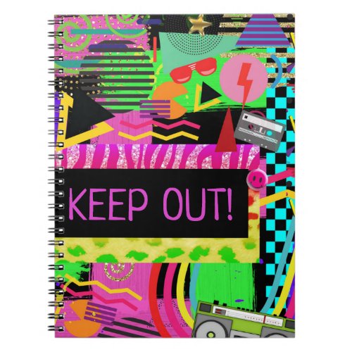 Neon Fun Bright Bold Colorful Funky 80s Rad Fresh Notebook