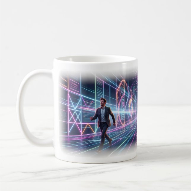 Neon Future Garden Dreamscape Art Mug (Left)