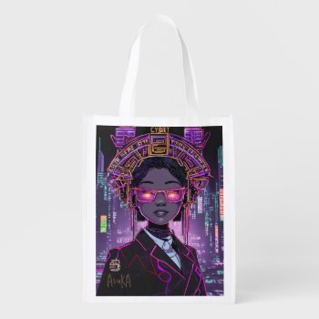 Neon Future Id1028 Grocery Bag by arrayforaccessories at Zazzle