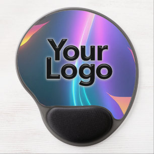 Neon Futuristic Corporate Business Company Logo Gel Mouse Pad