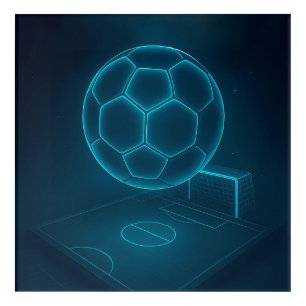 Neon Futuristic Soccer Field Art