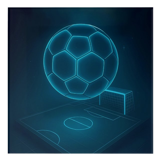 Neon Futuristic Soccer Field Art (Front)
