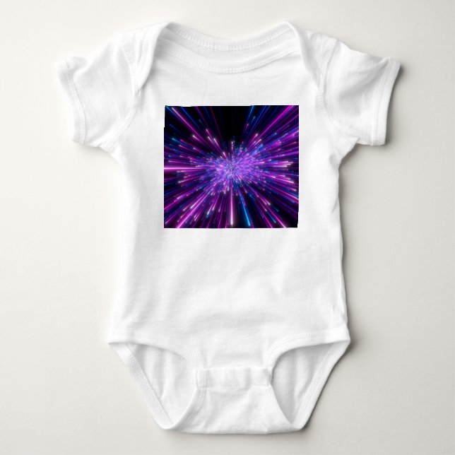 Neon Galaxy Cosmic Abstract Background Baby Bodysuit (Front)