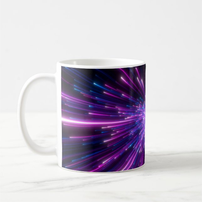 Neon Galaxy Cosmic Abstract Background Coffee Mug (Left)