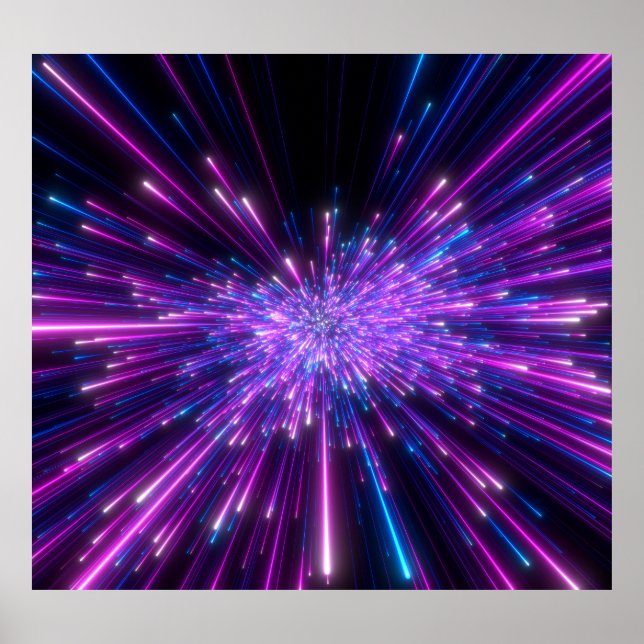 Neon Galaxy Cosmic Abstract Background Poster (Front)