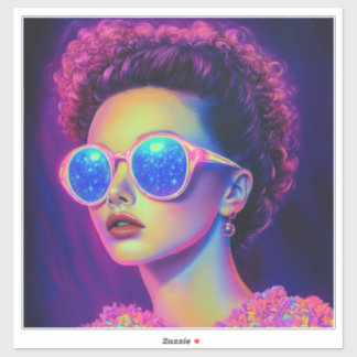 Neon Galaxy Glamour  Sticker