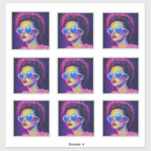 Neon Galaxy Glamour  Sticker